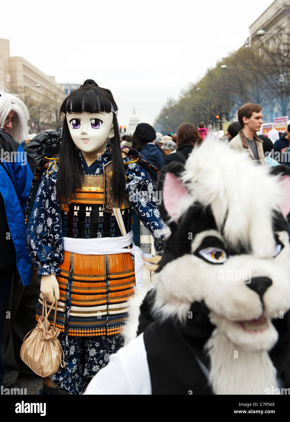 Actors wearing Anime costumes at the 51st annual Sakura Matsuri a Japanese-American street festival held in Washington DC. Stock Photo