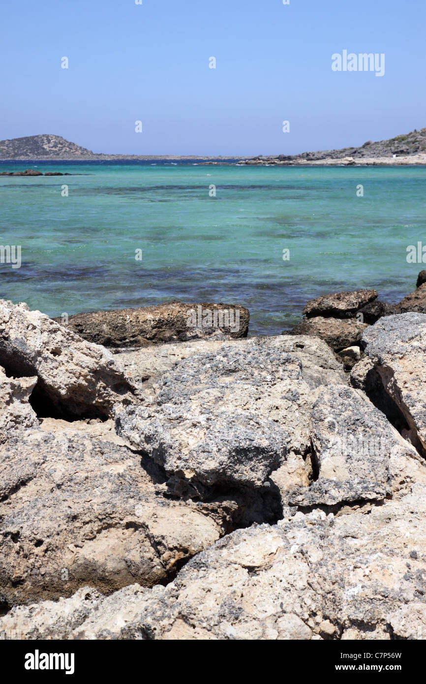 crystal clear water in Greece Stock Photo