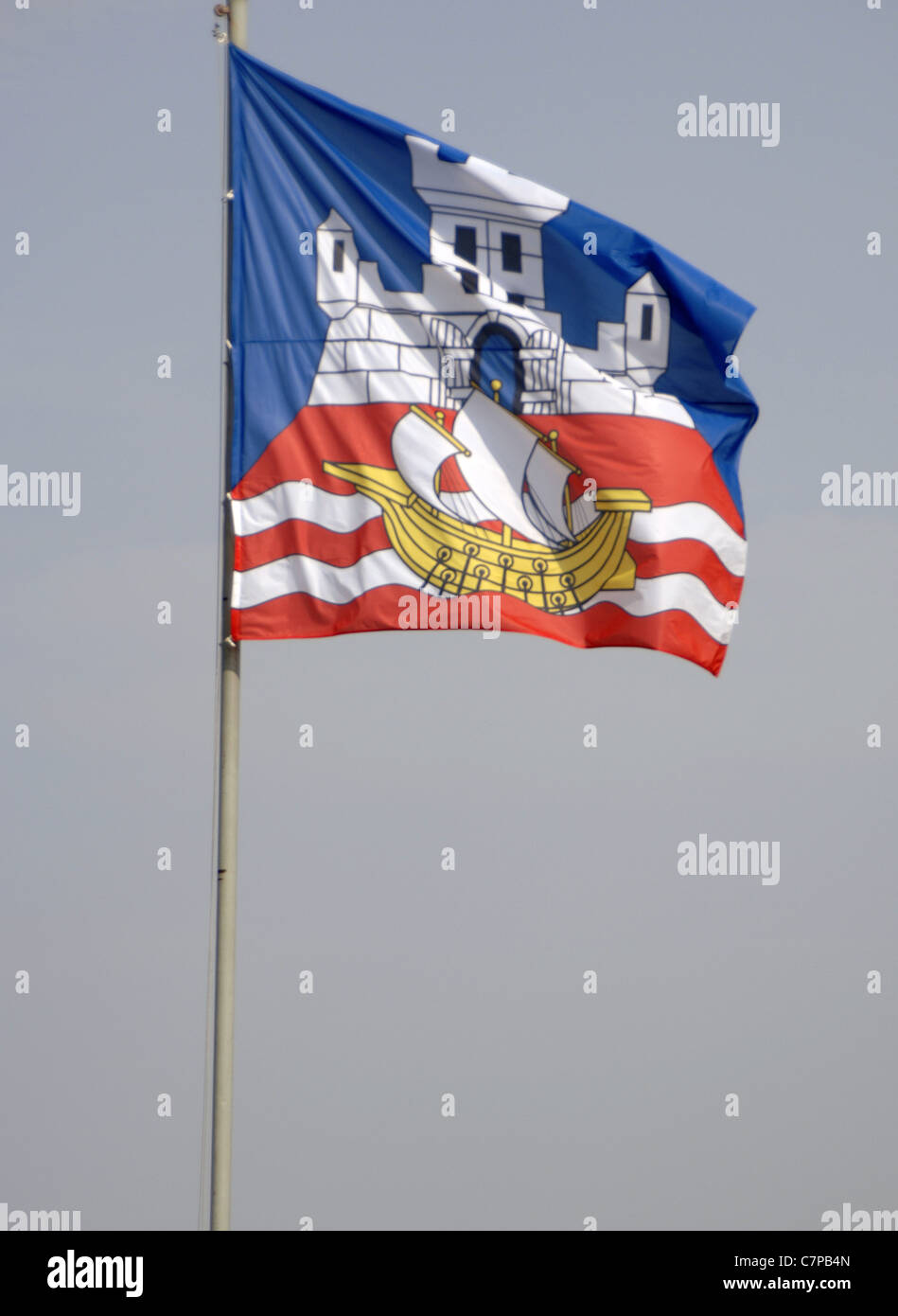 Flag of Belgrade. Serbia. Stock Photo