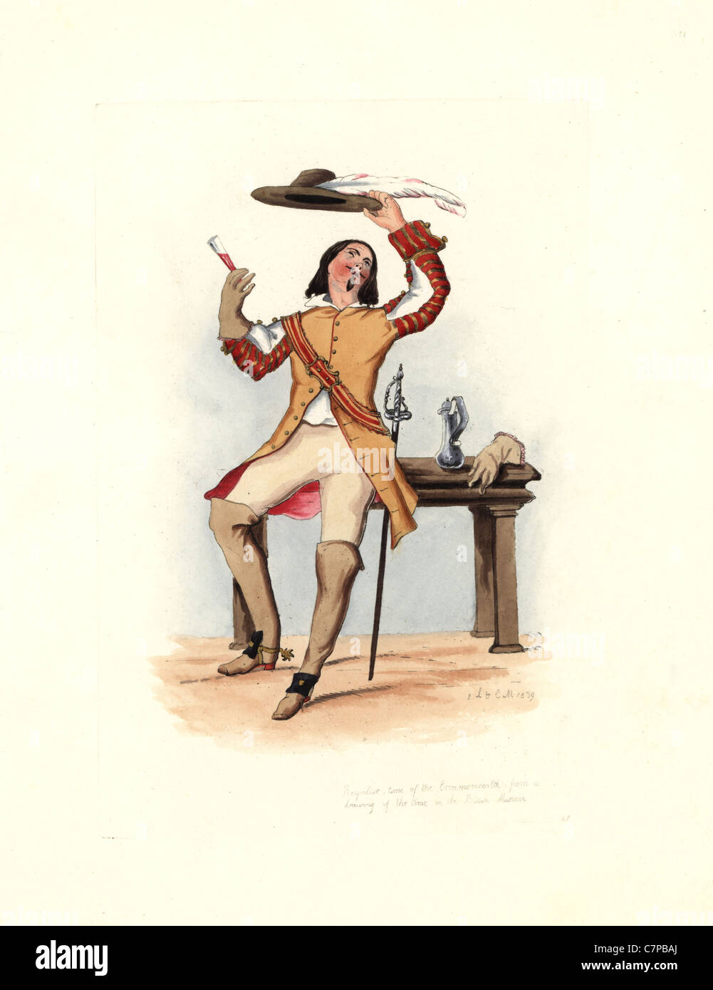 Royalist or cavalier from the time of the Commonwealth (1659-1660) Stock Photo