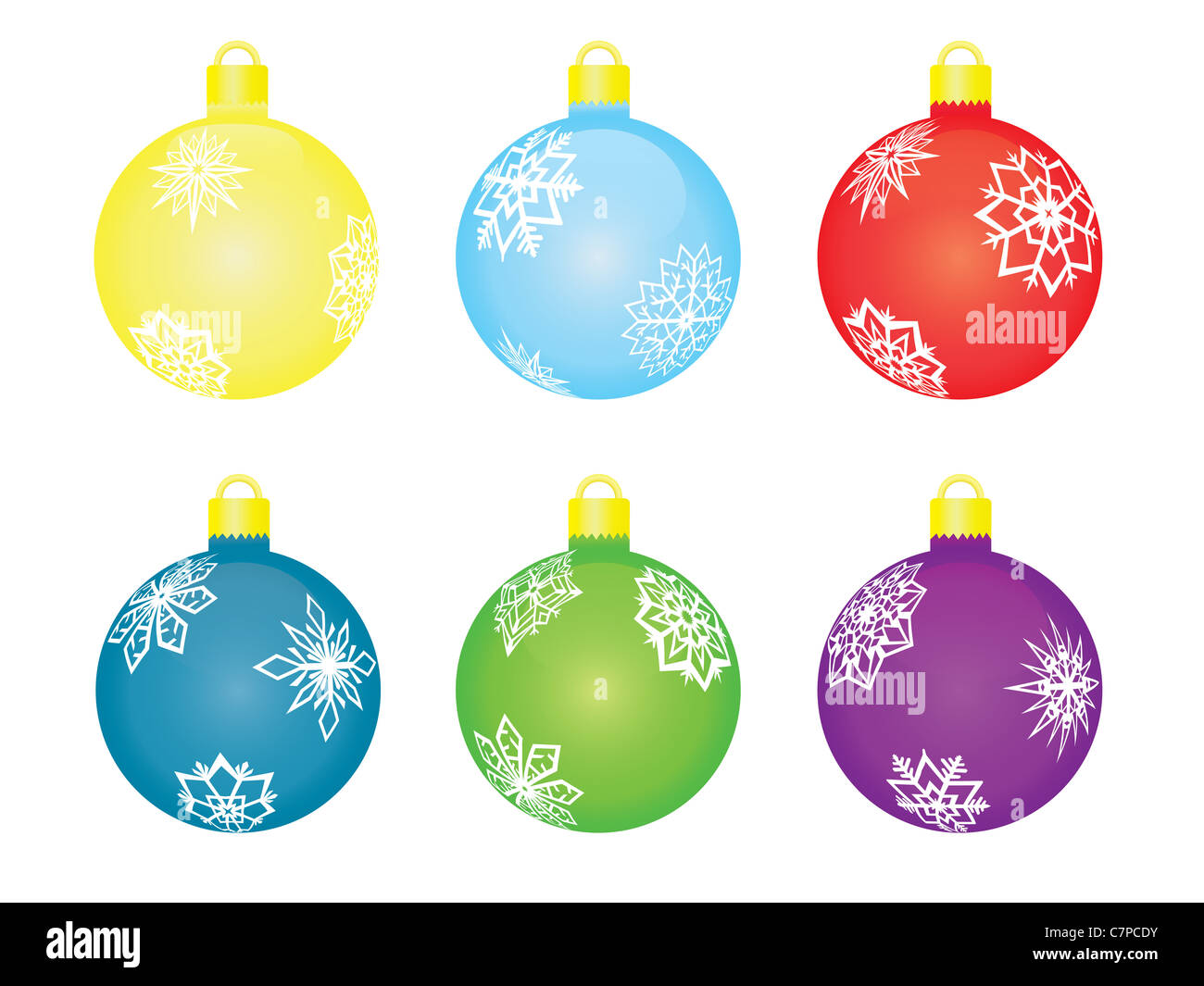 set of christmas tree balls vector illustration Stock Photo - Alamy