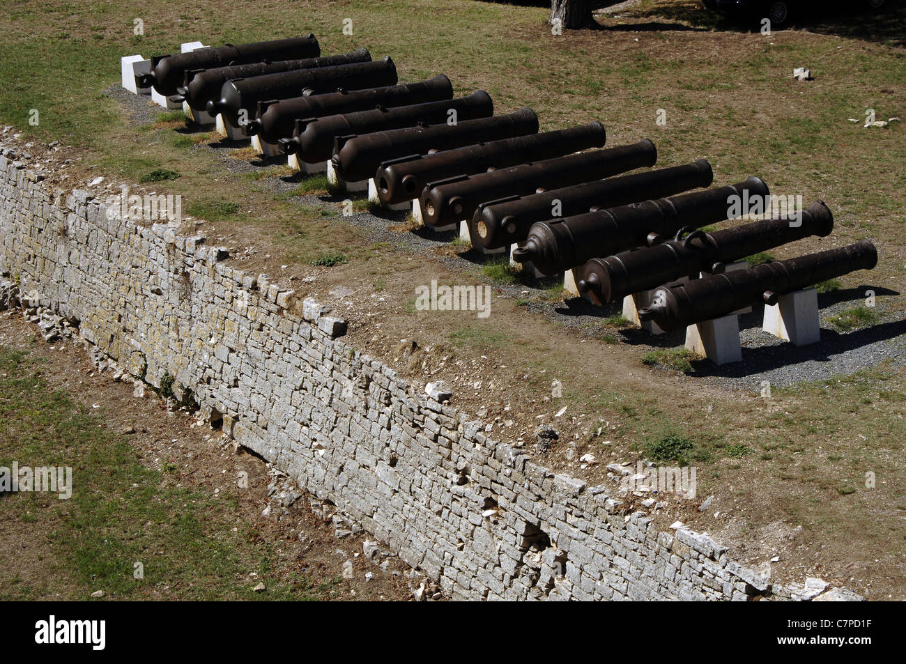 Croatia. Pula. Cannons. Venetian Citadel. 17th century. Stock Photo