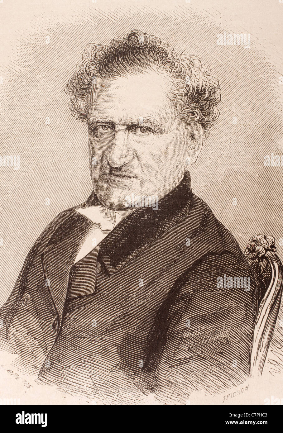 François Jean Baptiste Provost, 1798-1865. Member of the Comédie Française and professor at the French Conservatoire. Stock Photo