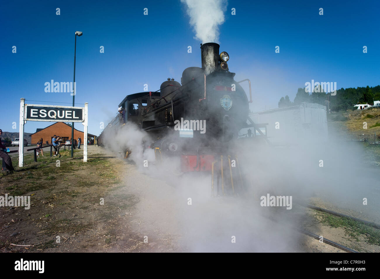 Locomotive of the Old Patagonia Express, Esquel, Chubut, Argentina Stock Photo