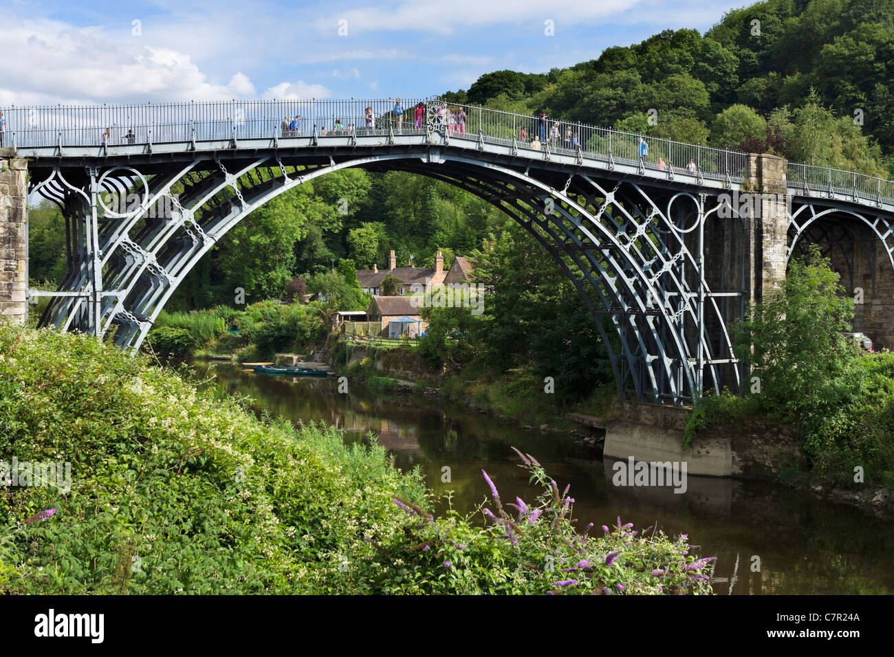 The Famous Iron Bridge Spanning The River Severn In The Historic Town ...