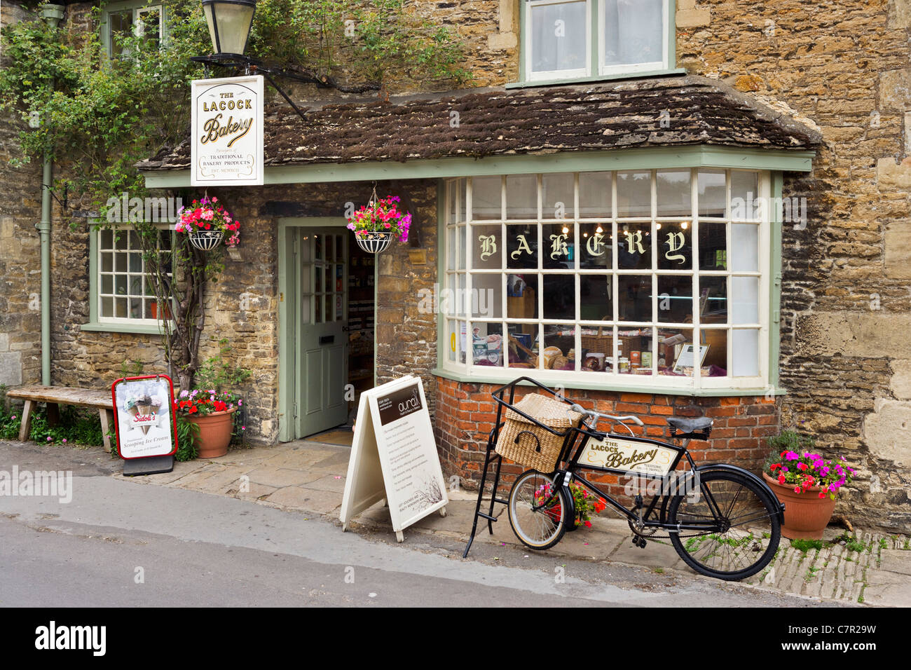 The Lacock Bakery on Church Street in the centre of the picturesque village of Lacock, near Chippenham, Wiltshire, England, UK Stock Photo