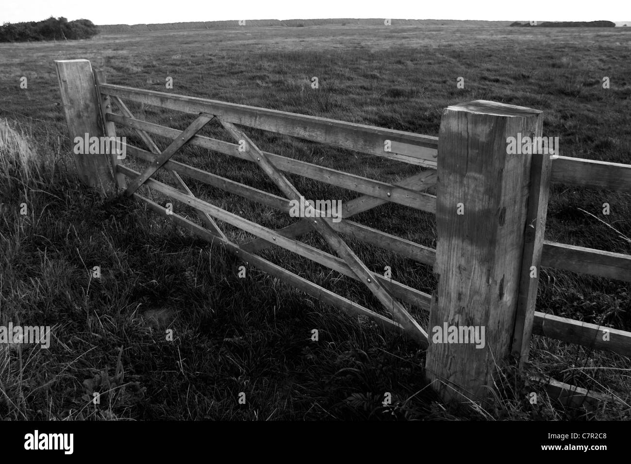 White wooden gate Black and White Stock Photos & Images - Alamy