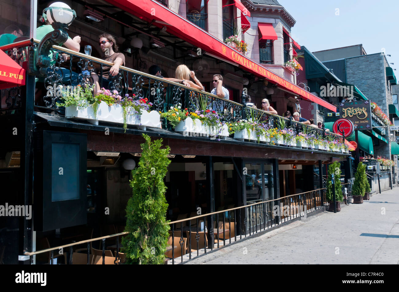 Terraces restaurants Crescent street downtown Montreal Canada Stock Photo Alamy