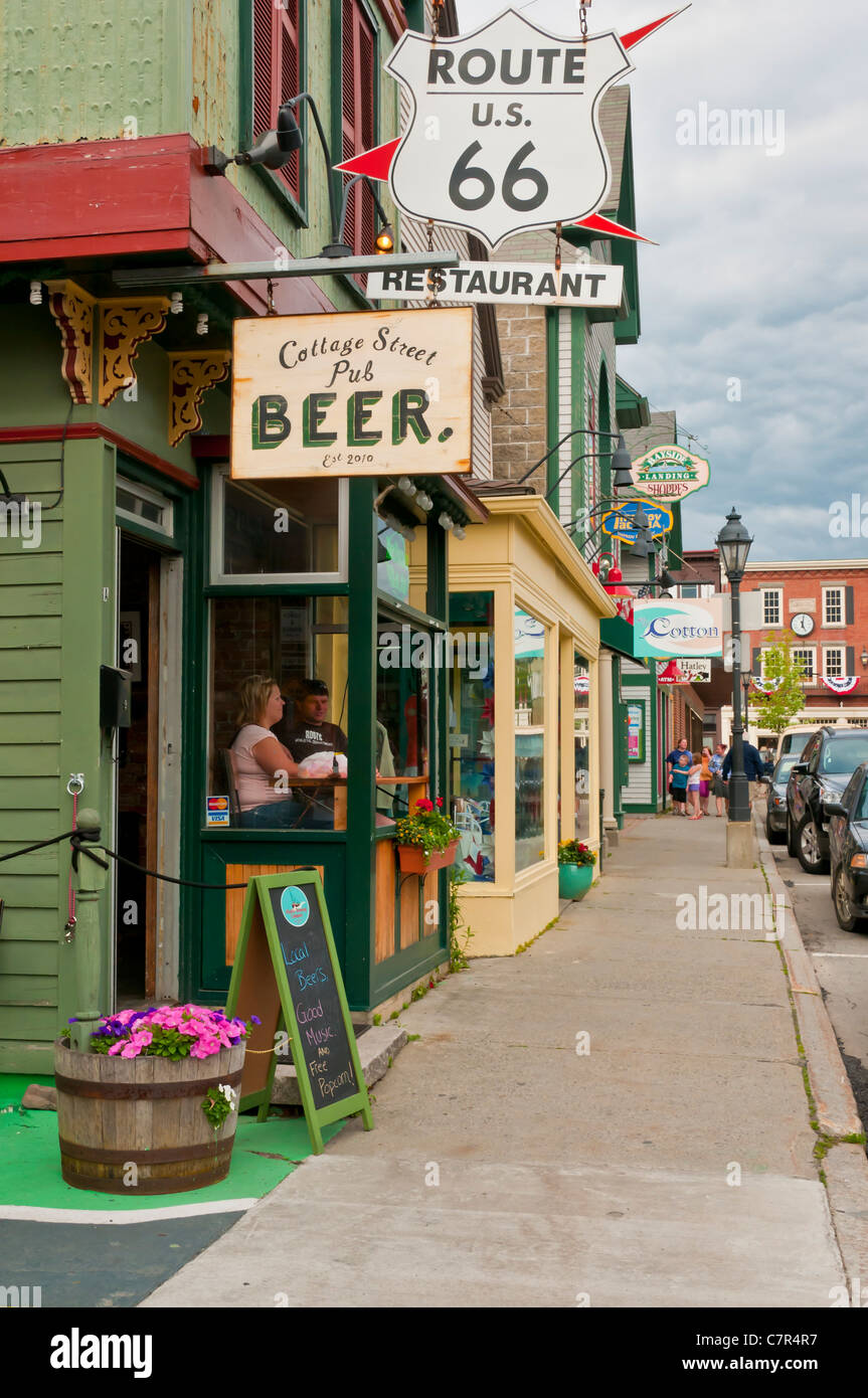 Route 66 Restaurant town of Bar Harbor Maine United States Stock Photo