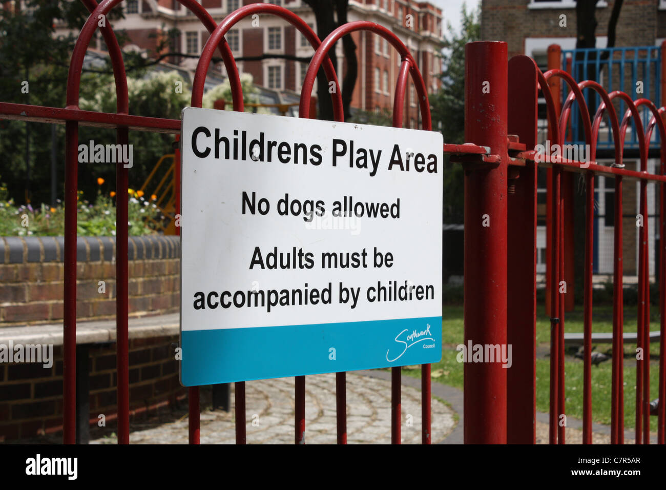Play area sign Stock Photo