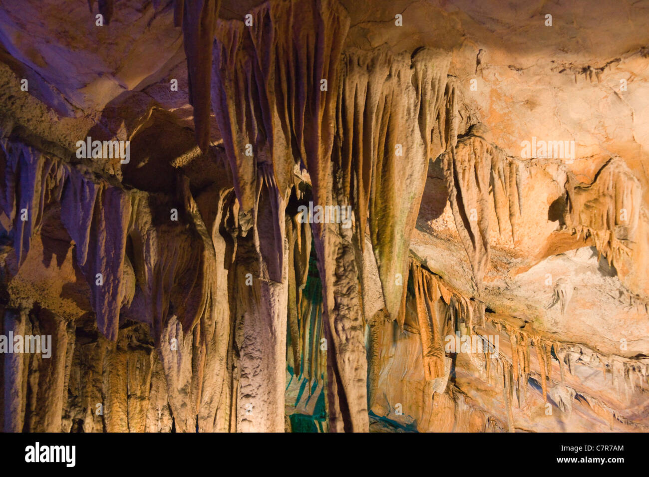 Ludi (Reed Flute) Cave, limestone cave formation, near Guilin, Guangxi Province, China Stock Photo