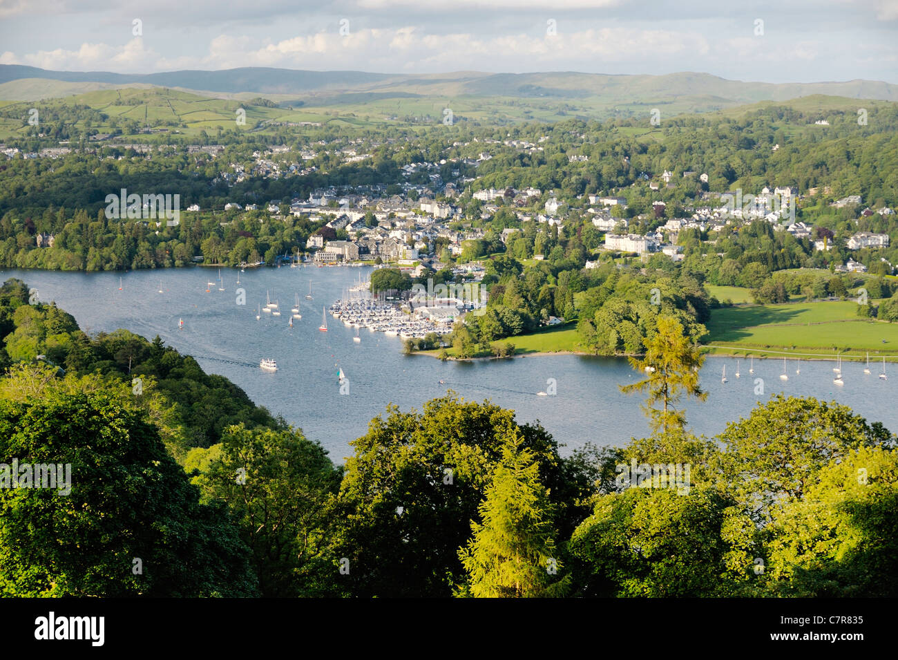 Windermere. Lake District National Park, Cumbria, England. N.E. over