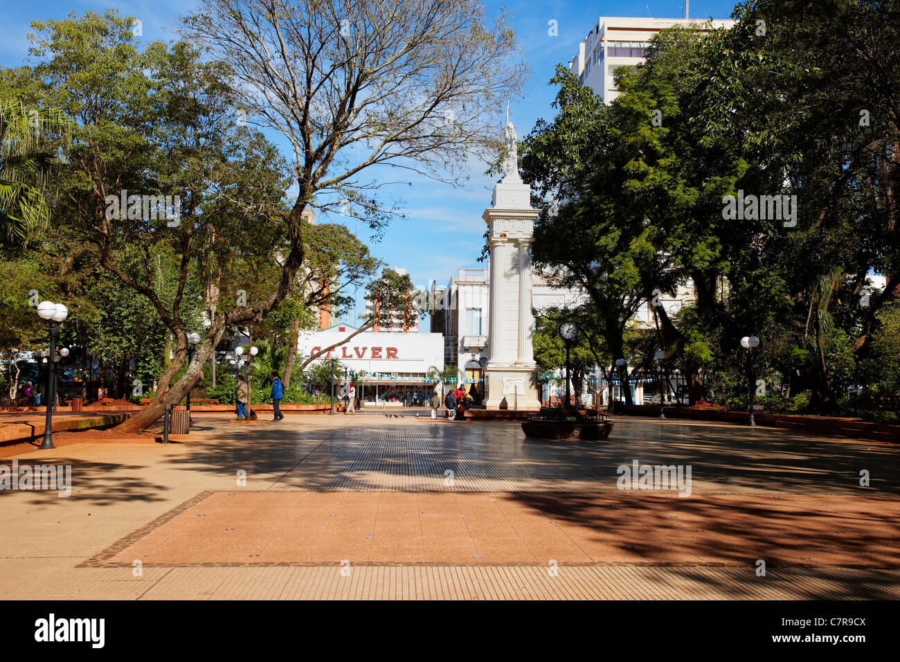 Plaza 9 de Julio, Posadas, Argentina, South America Stock Photo