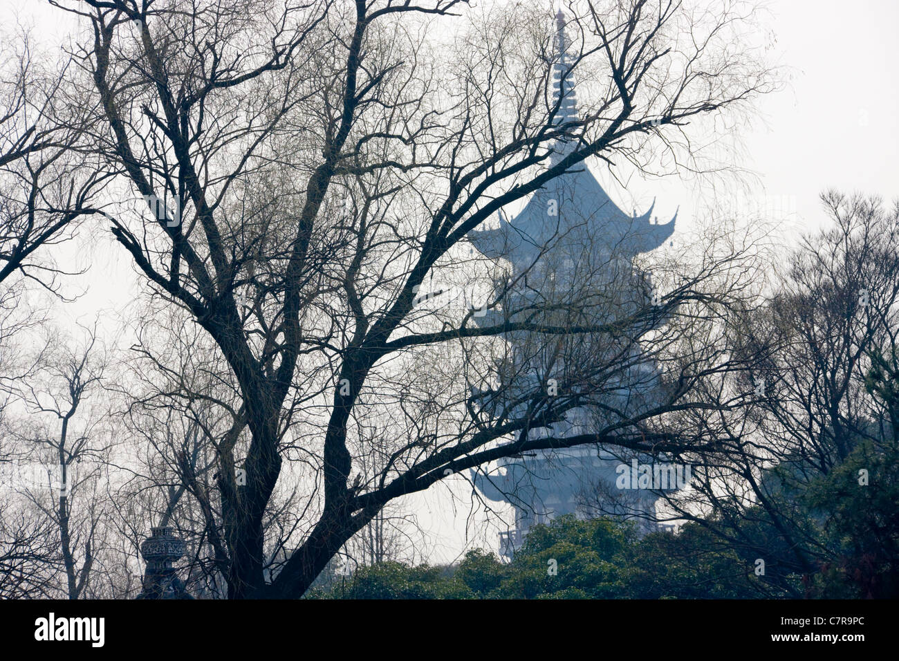 Pagoda in Daguanyuan Garden, Shanghai China Stock Photo