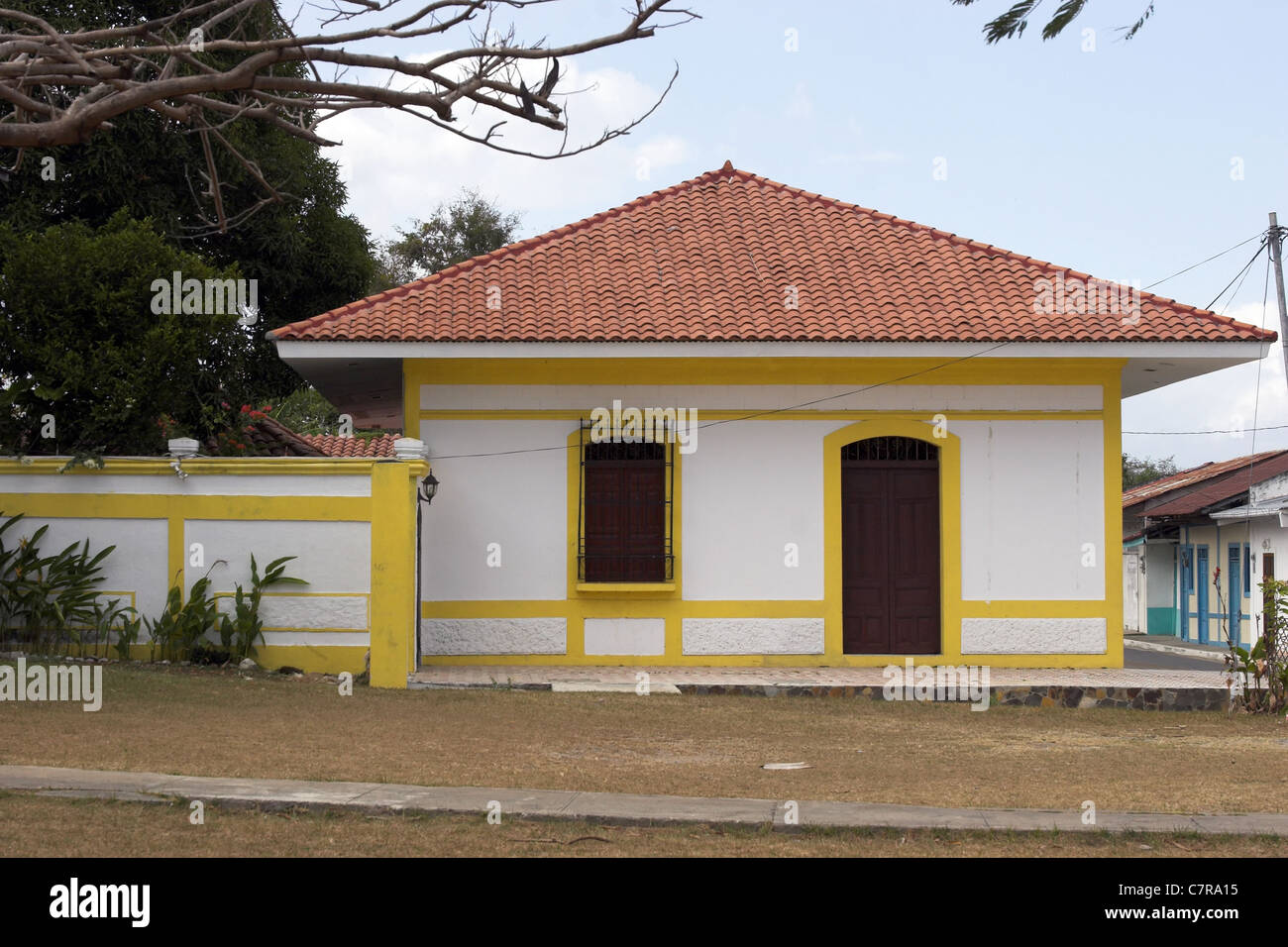 Houses at Anton, a small town of Coclé, Panamá. Stock Photo