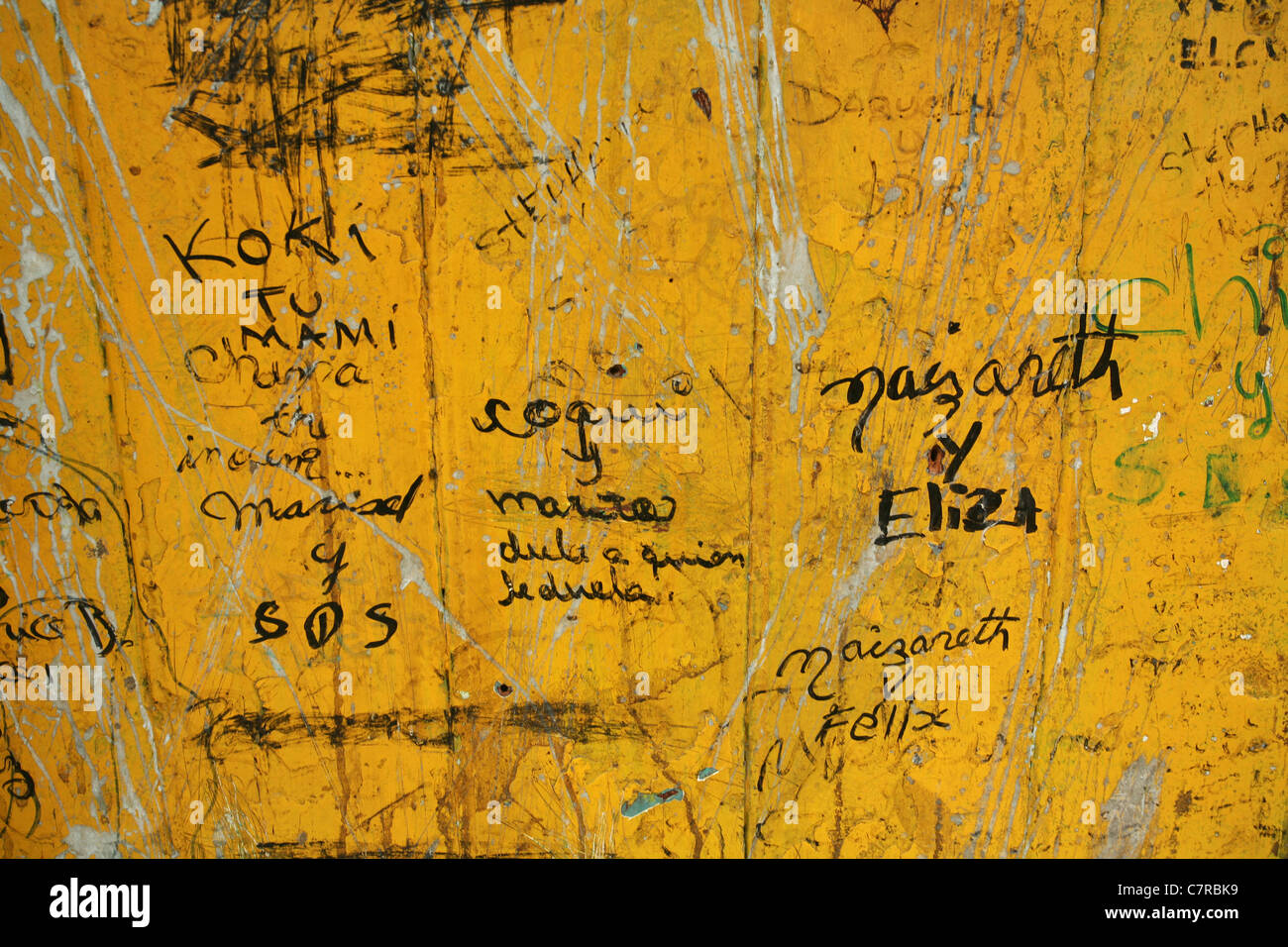 Graffiti on a wood wall Stock Photo Alamy