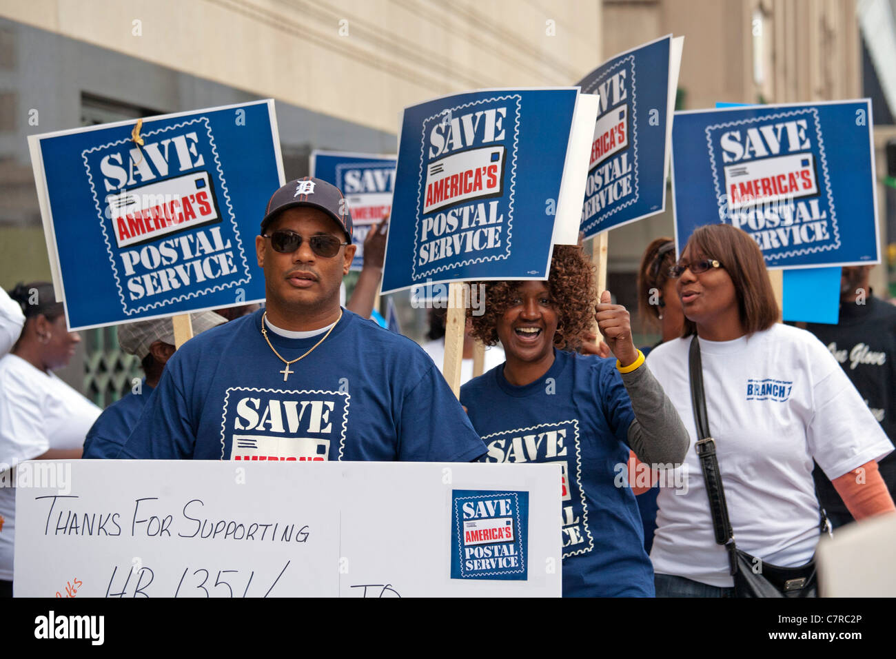Postal Workers Rally to Save Six-Day Mail Delivery Stock Photo
