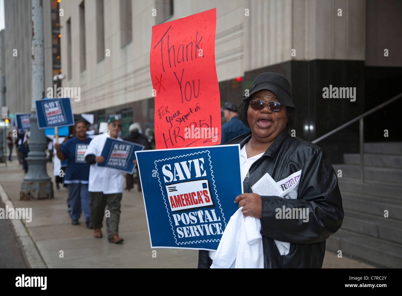 Postal Workers Rally to Save Six-Day Mail Delivery Stock Photo