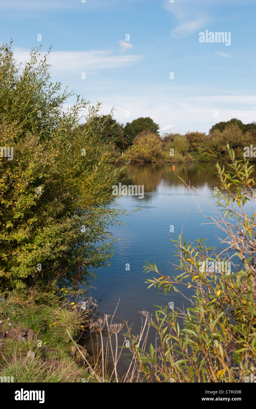 Netherton reservoir which is home to dudley waterski club near birmingham, west midlands Stock Photo