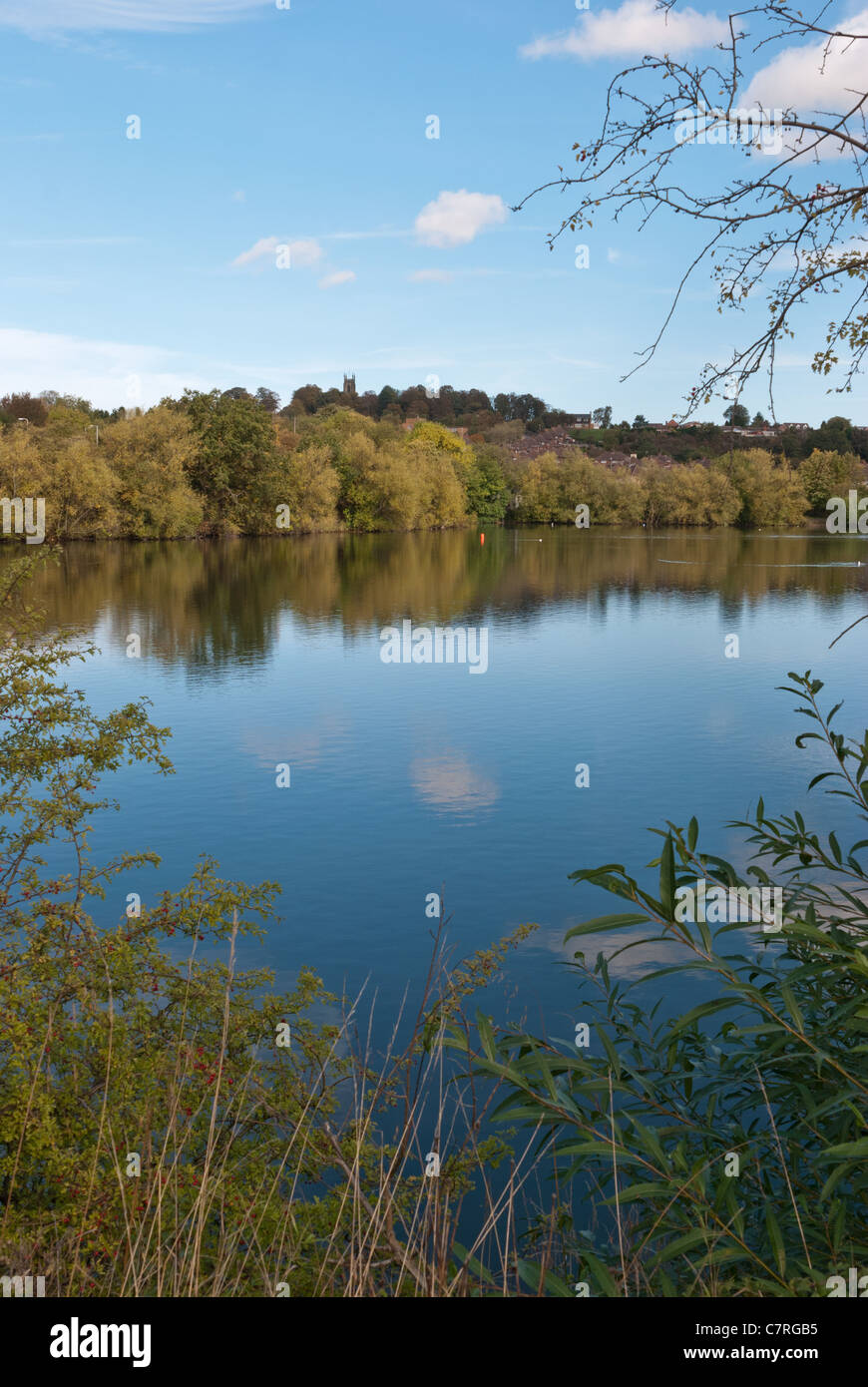 Netherton reservoir which is home to dudley waterski club near birmingham, west midlands Stock Photo