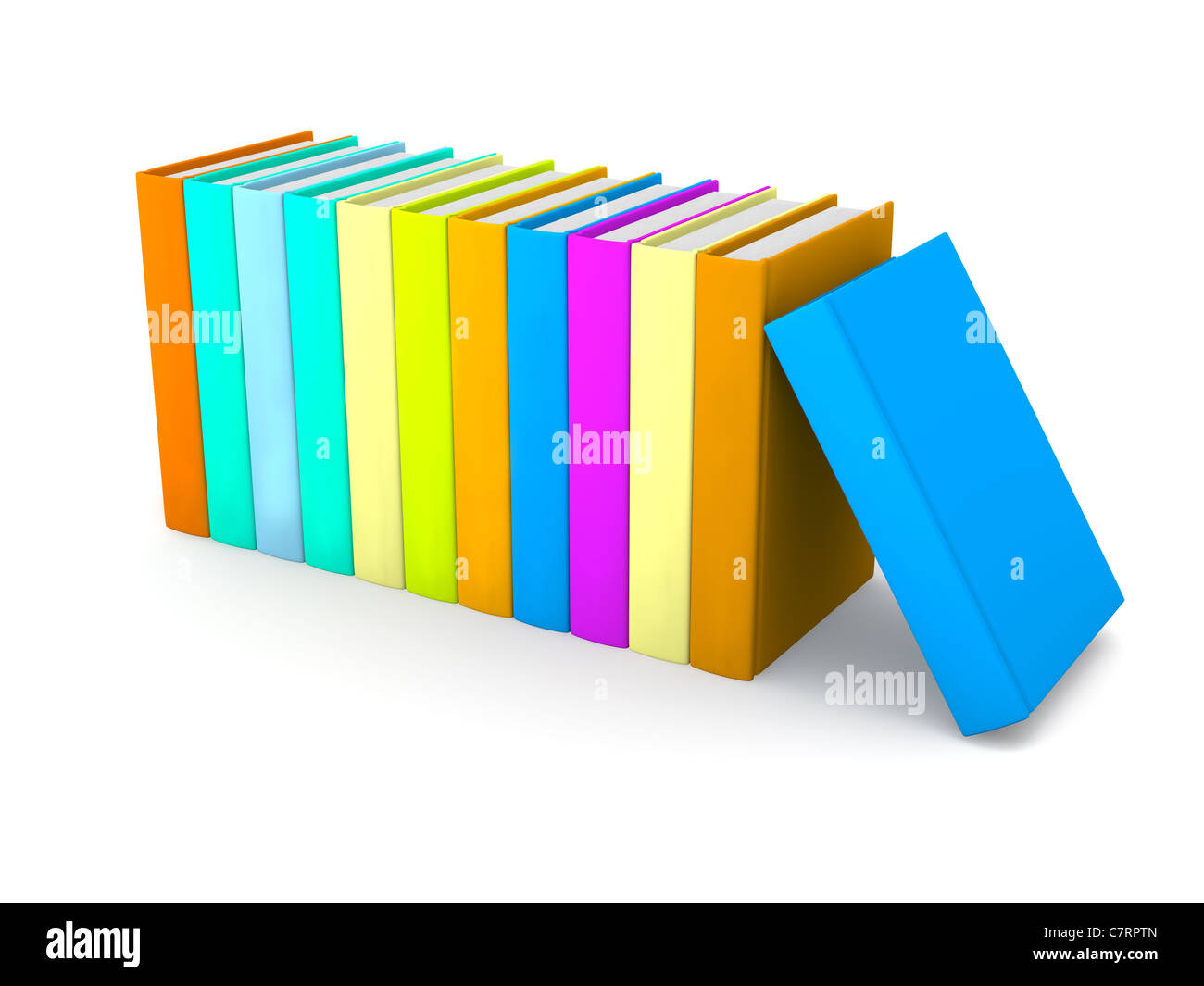 Colored books in a row Stock Photo - Alamy