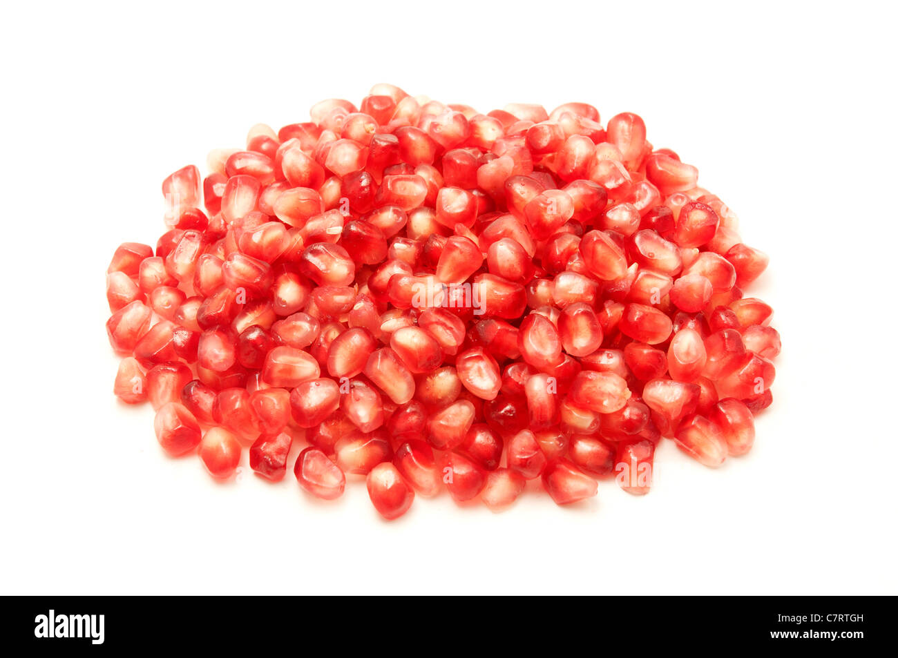 Pomegranate arils on a white background Stock Photo