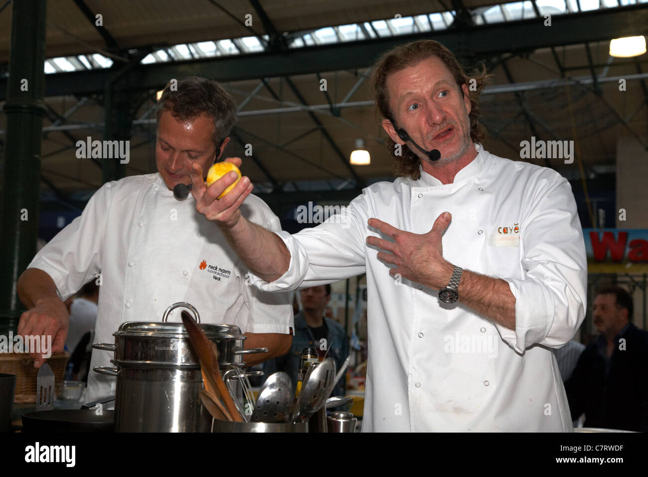 Celebrity Chefs Nick Nairn and Paul Rankin perform a cookery