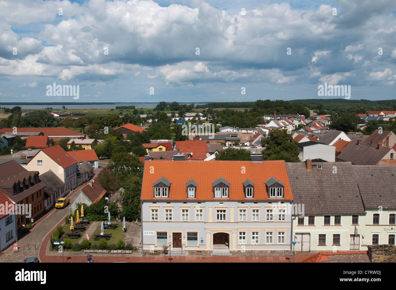Aerial view Usedom town, Usedom Island, MecklenburgVorpommern, Germany