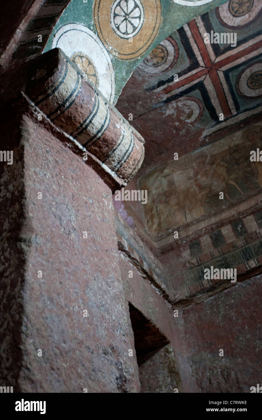 Detail Of The Painted Arches And Ceilings At The Rock Hewn Church