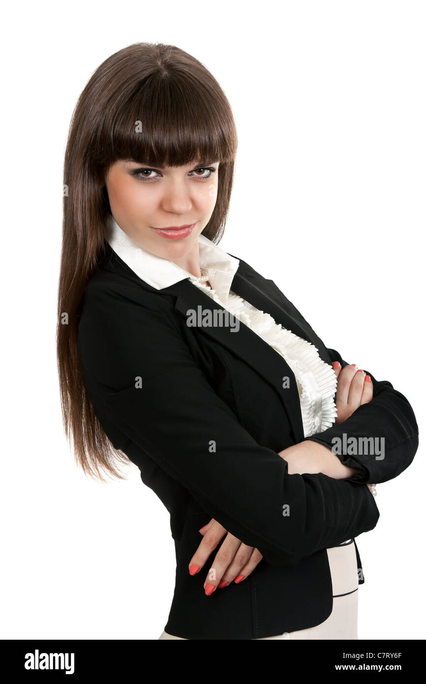 Portrait of business woman isolated on white background Stock Photo - Alamy