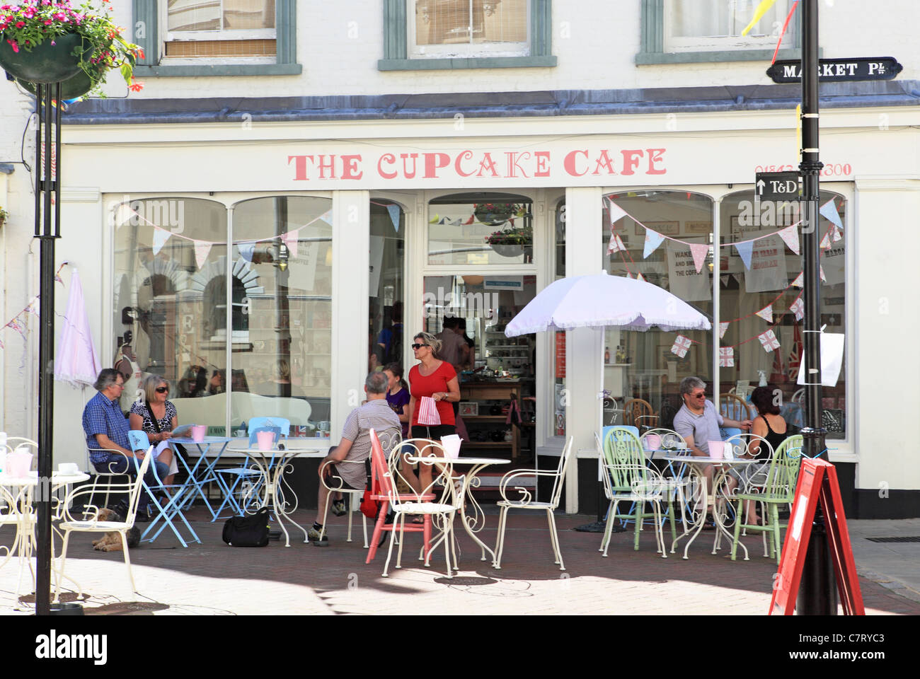 Cafe in the old town on Market Place in Margate, Kent, England, UK
