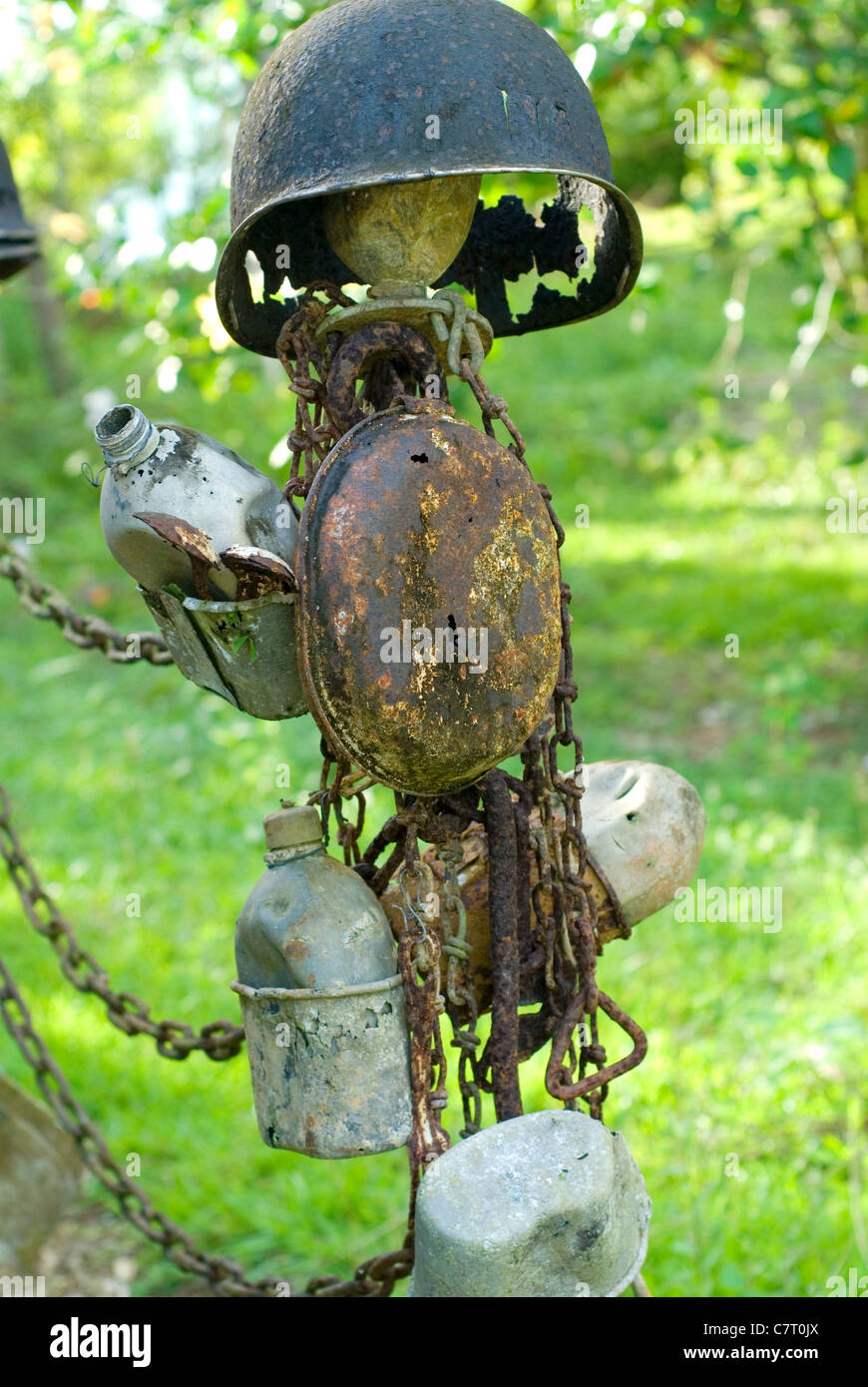 Peter Joseph war museum collection at Dunde, near Munda, Western Province, Solomon Islands Stock Photo