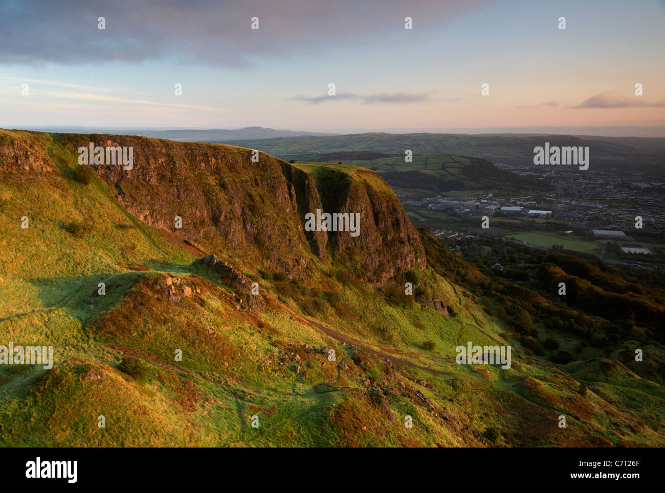 View from top of Cave Hill, Belfast, Northern Ireland, UK Stock Photo