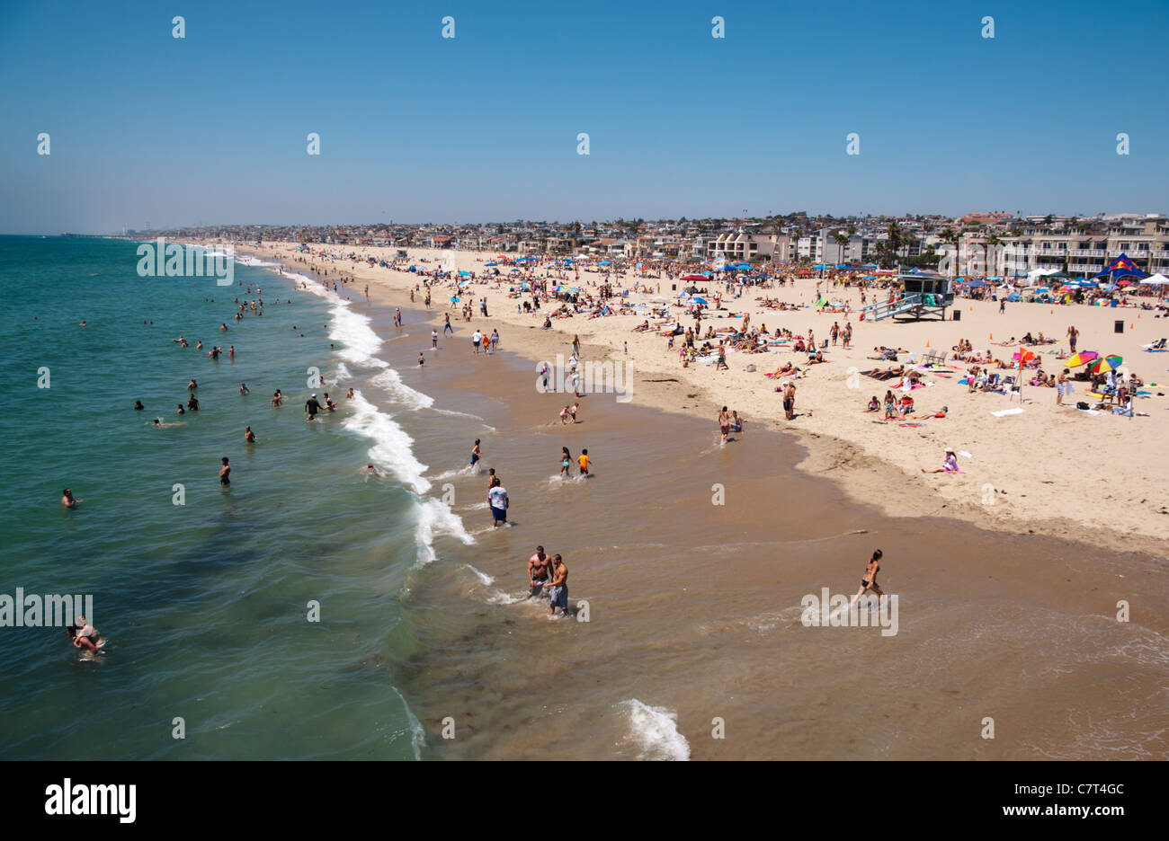 Crowded beach, Hermosa Beach, Los Angeles, California, USA Stock Photo Alamy