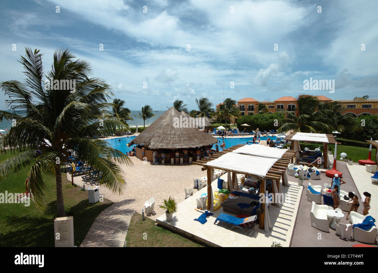 Ocean Coral and Turquesa resort by H10, Puerto Morelos, Riviera Maya, Caribbean coast of Mexico. Stock Photo