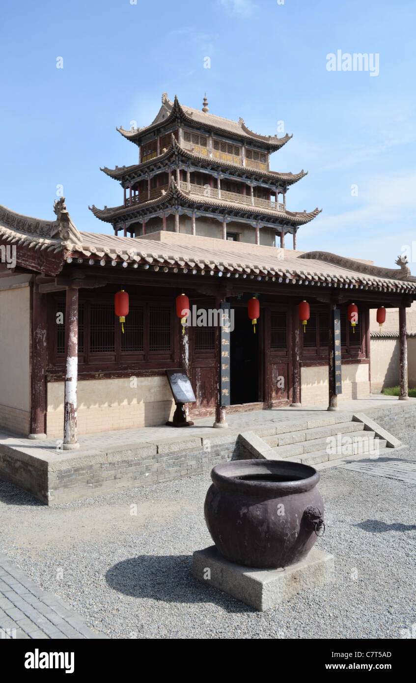 A view of the spectacular towers and military buildings at Jiayugguan's ...