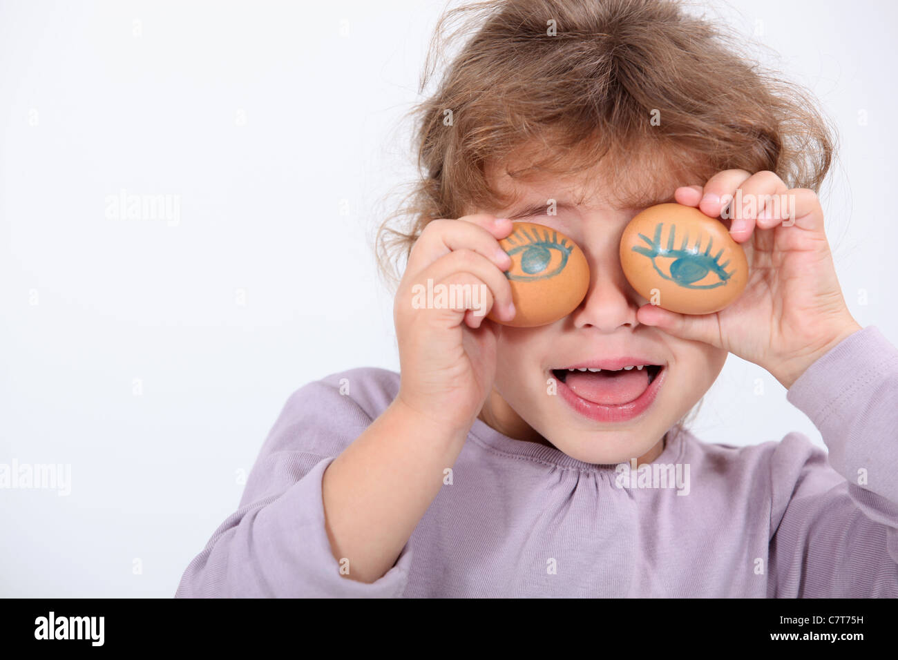 Girl will pebble eyes Stock Photo Alamy