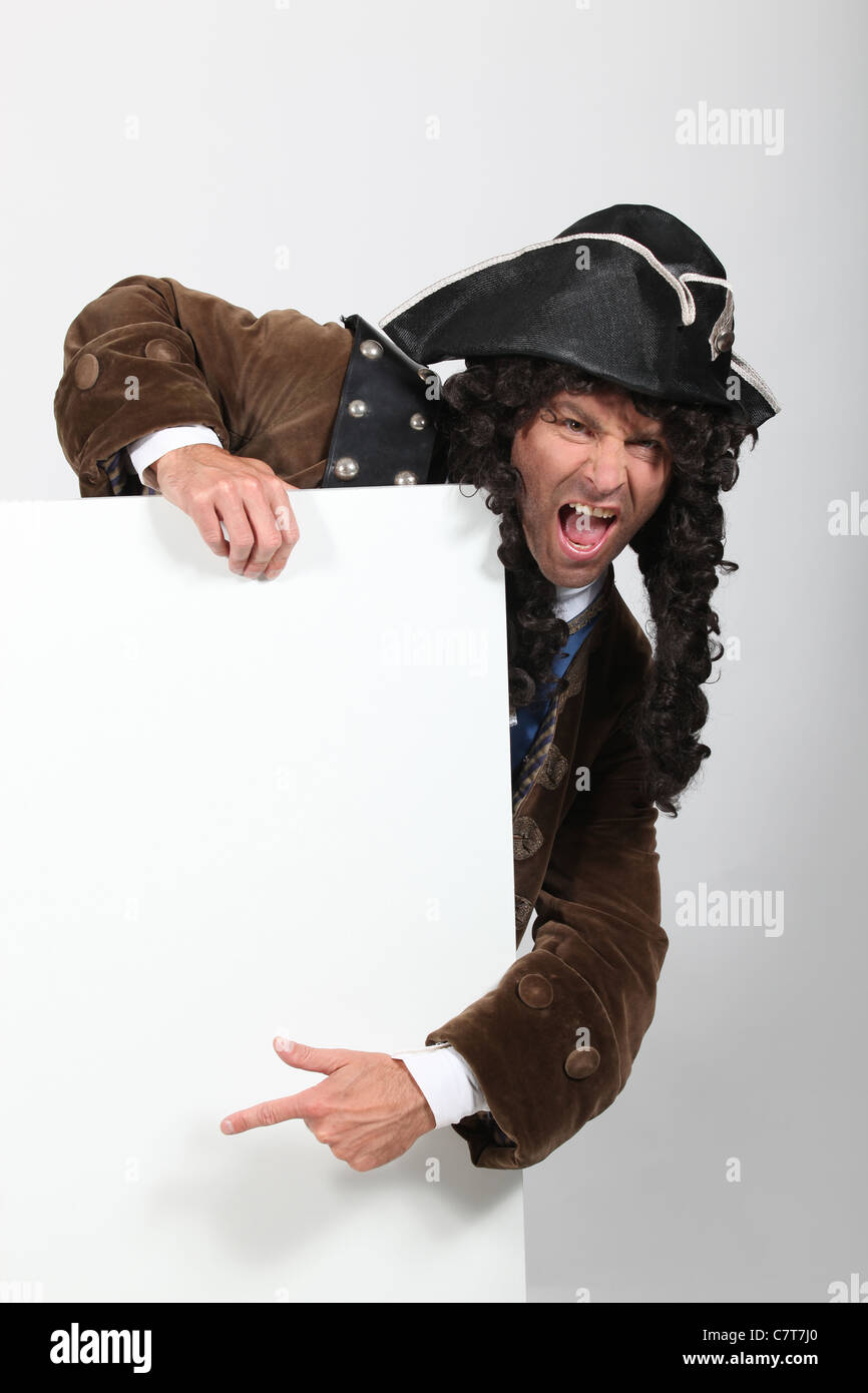 man disguised as a pirate or man from the 16 th or 17 th century Stock Photo