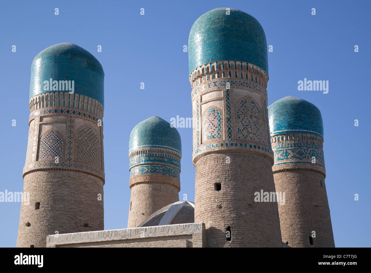 Samarkanda the minaret of the mosque Stock Photo