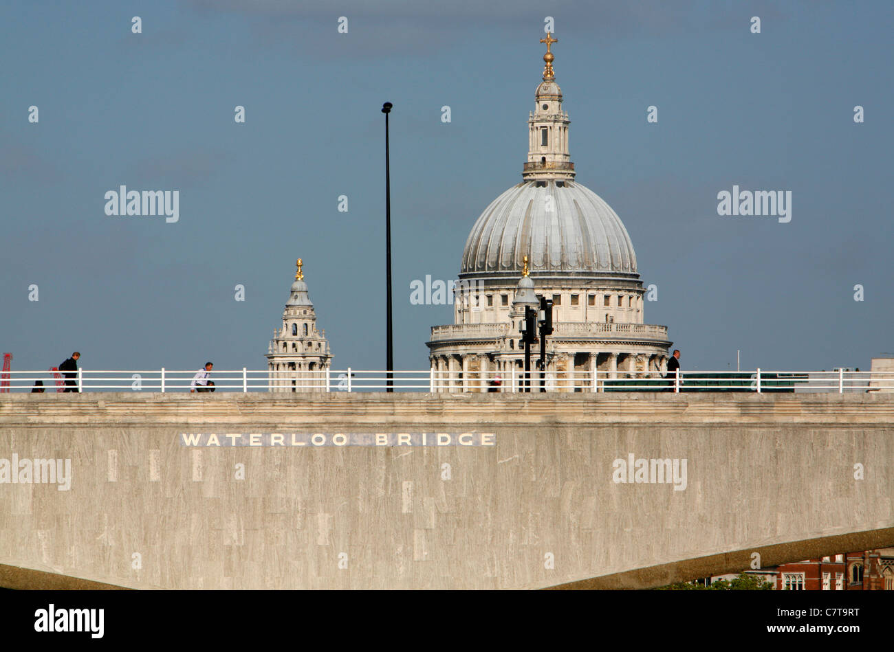Looking across Waterloo Bridge to St Paul's Cathedral, London, UK Stock Photo