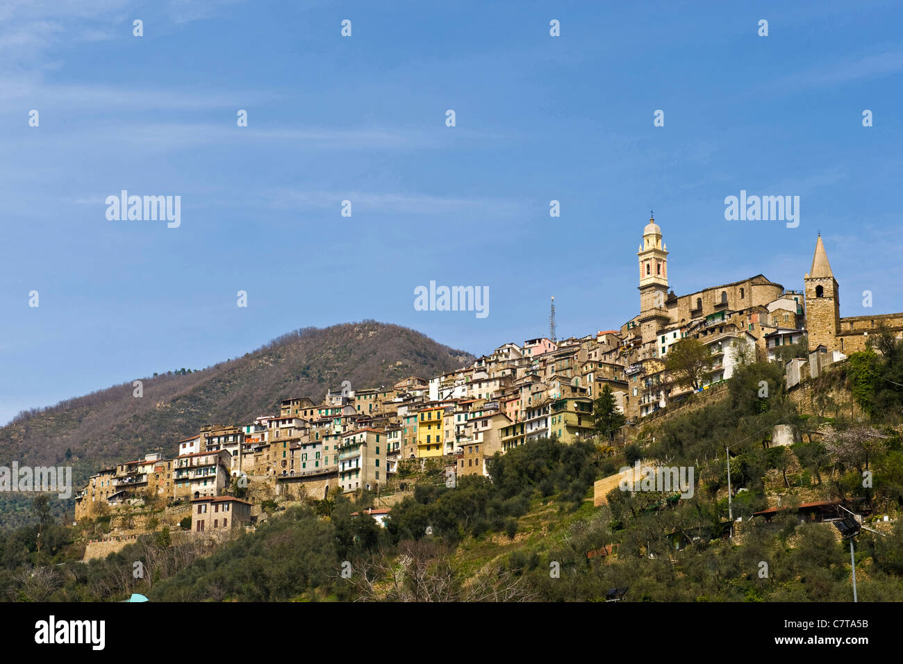Italy, Liguria, Montalto, view of the town Stock Photo