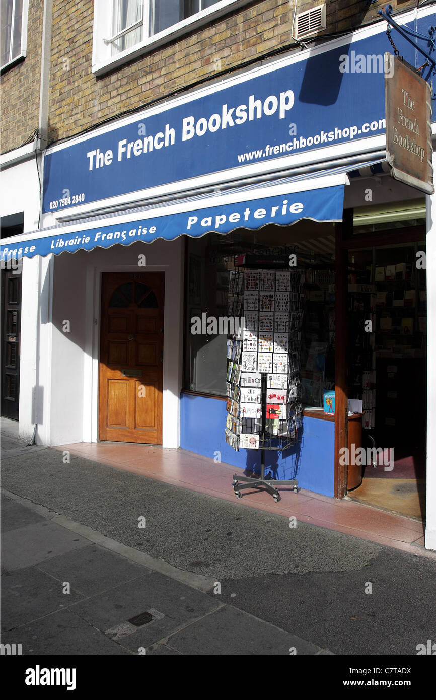 THE FRENCH BOOKSHOP, situated in Bute Street this shop services the local French community in South Kensington. Stock Photo