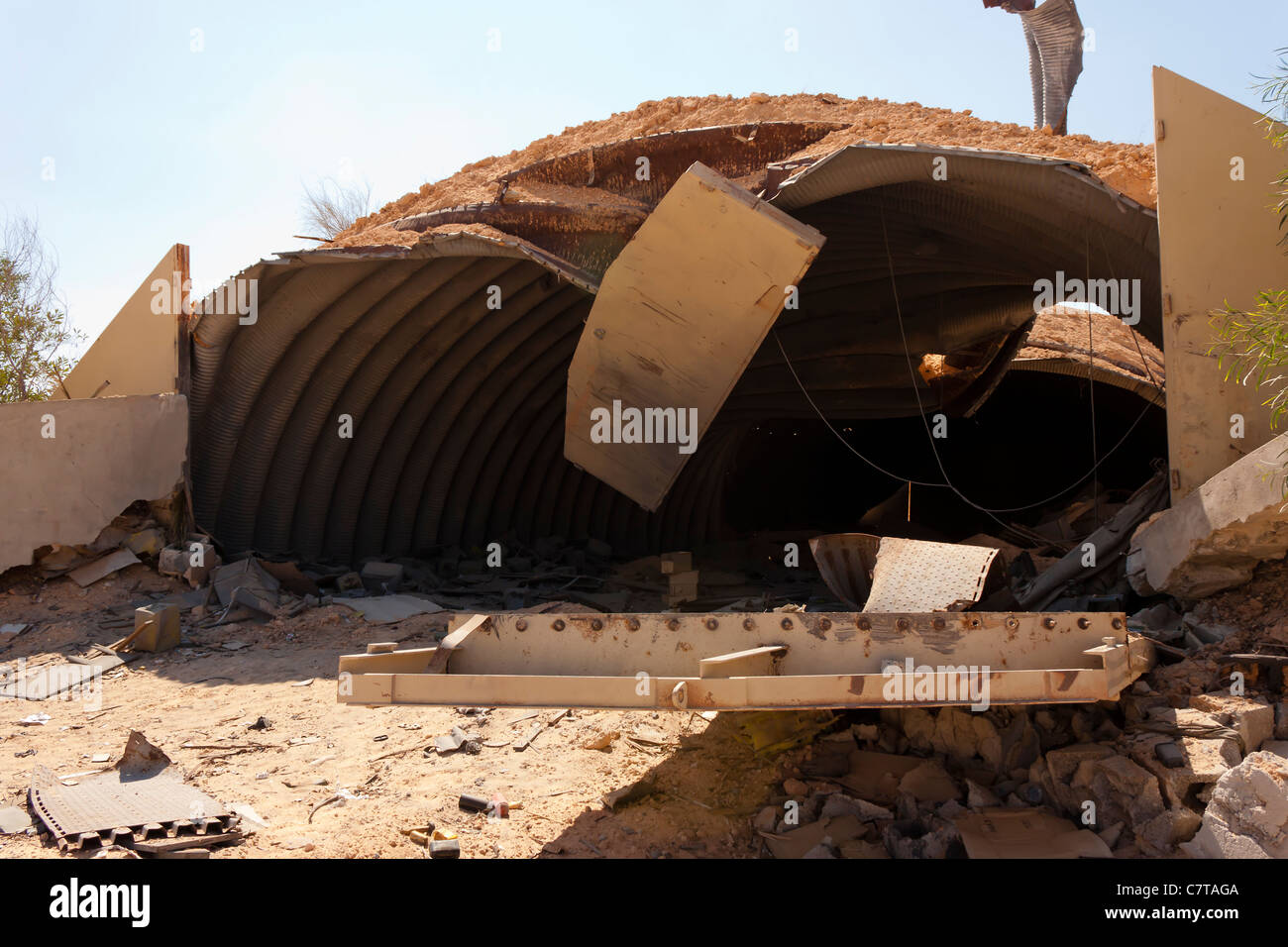 Libya, bombed bunker Stock Photo