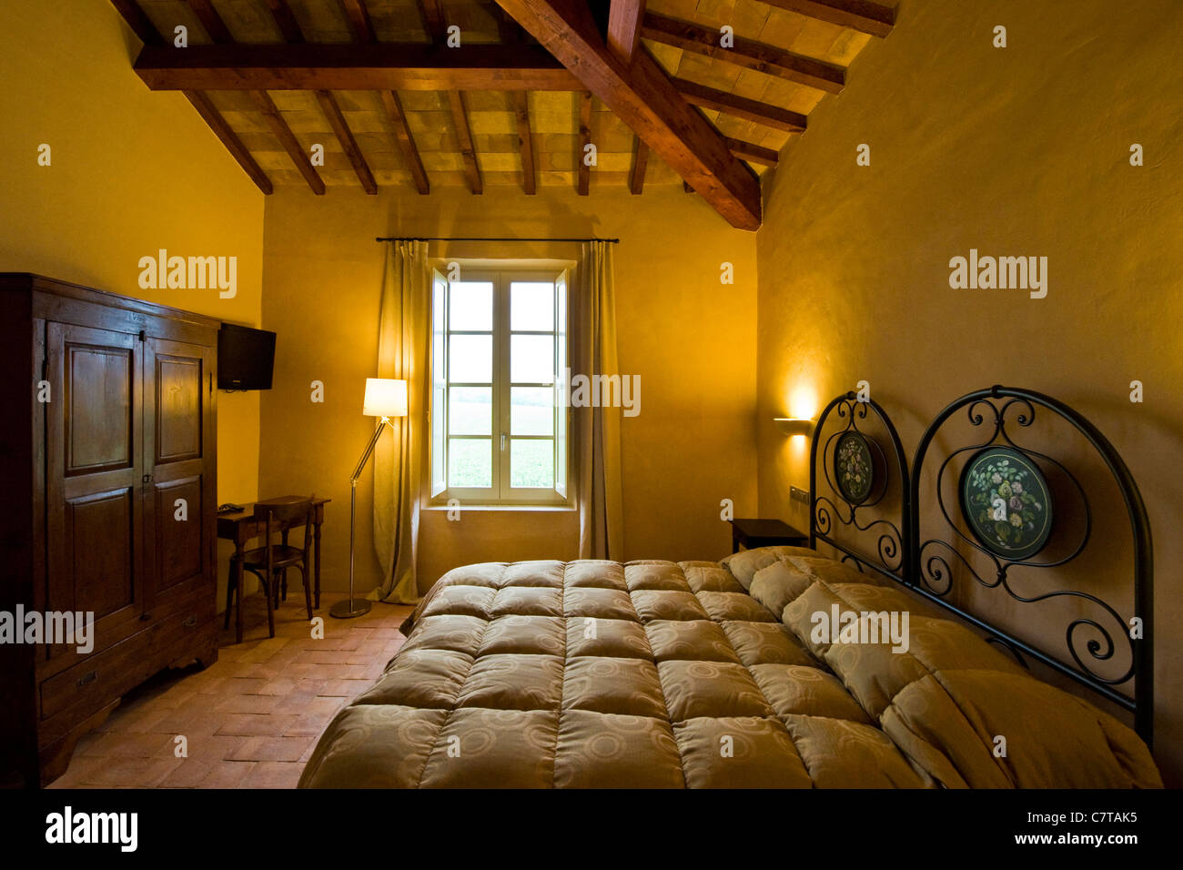 Italy, Umbria, Montecchio, Country house, Bedroom Stock Photo