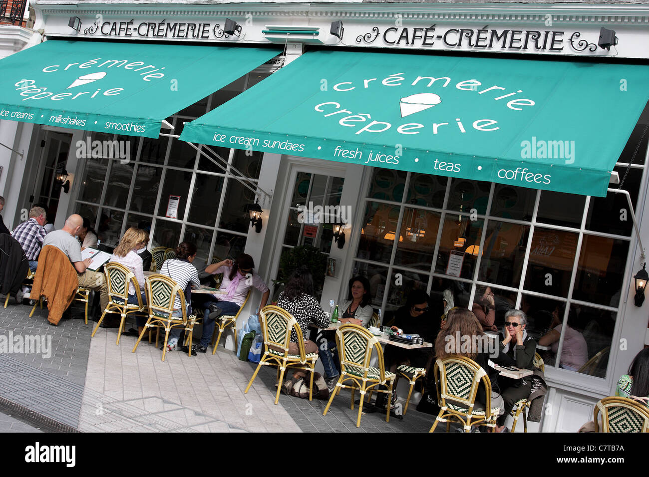 Cremerie and Creperie Cafe in Exhibition Road, South Kensington. Affectionately known as The French Quarter in London. Stock Photo