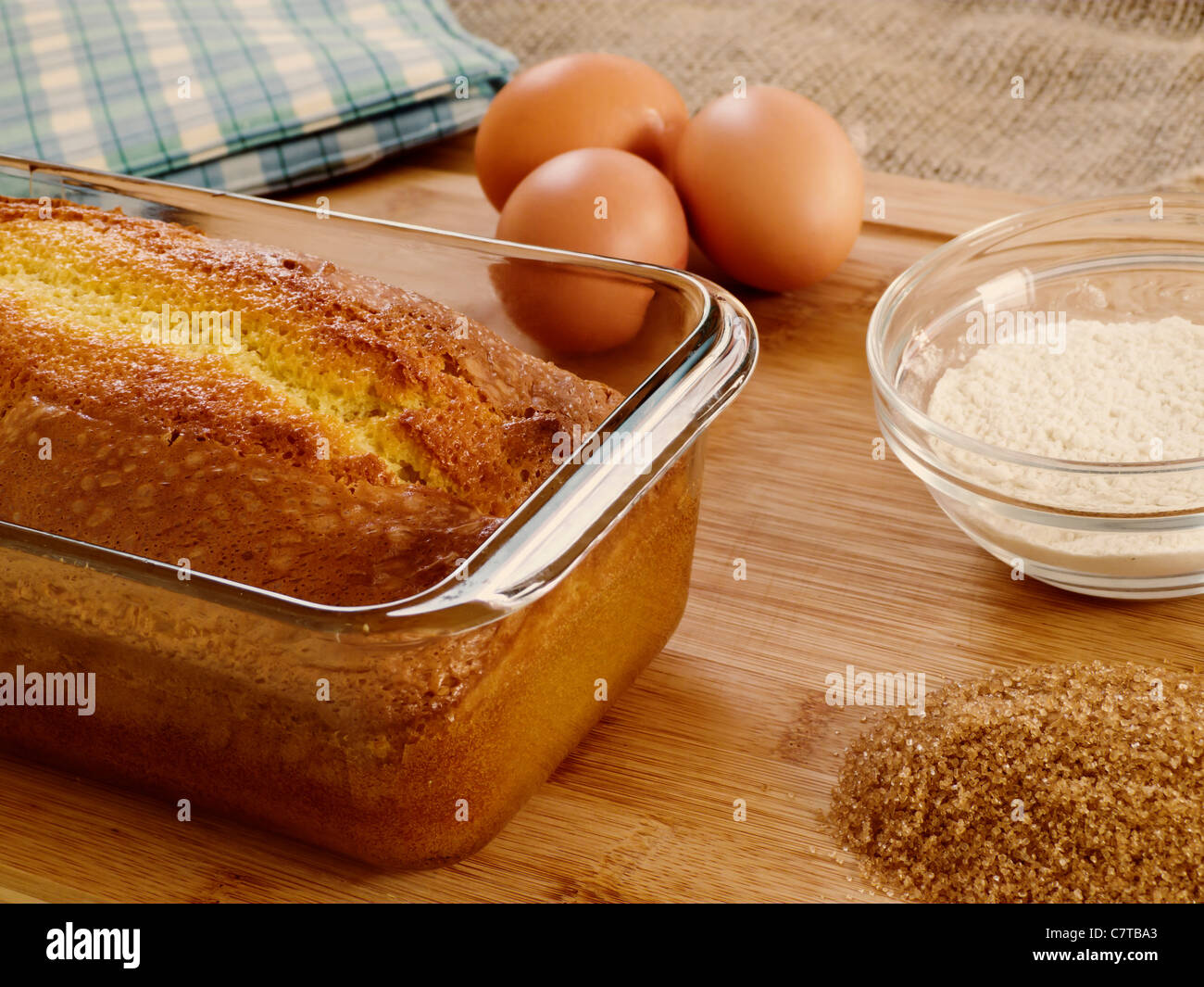 Cake with Ingredients Stock Photo Alamy