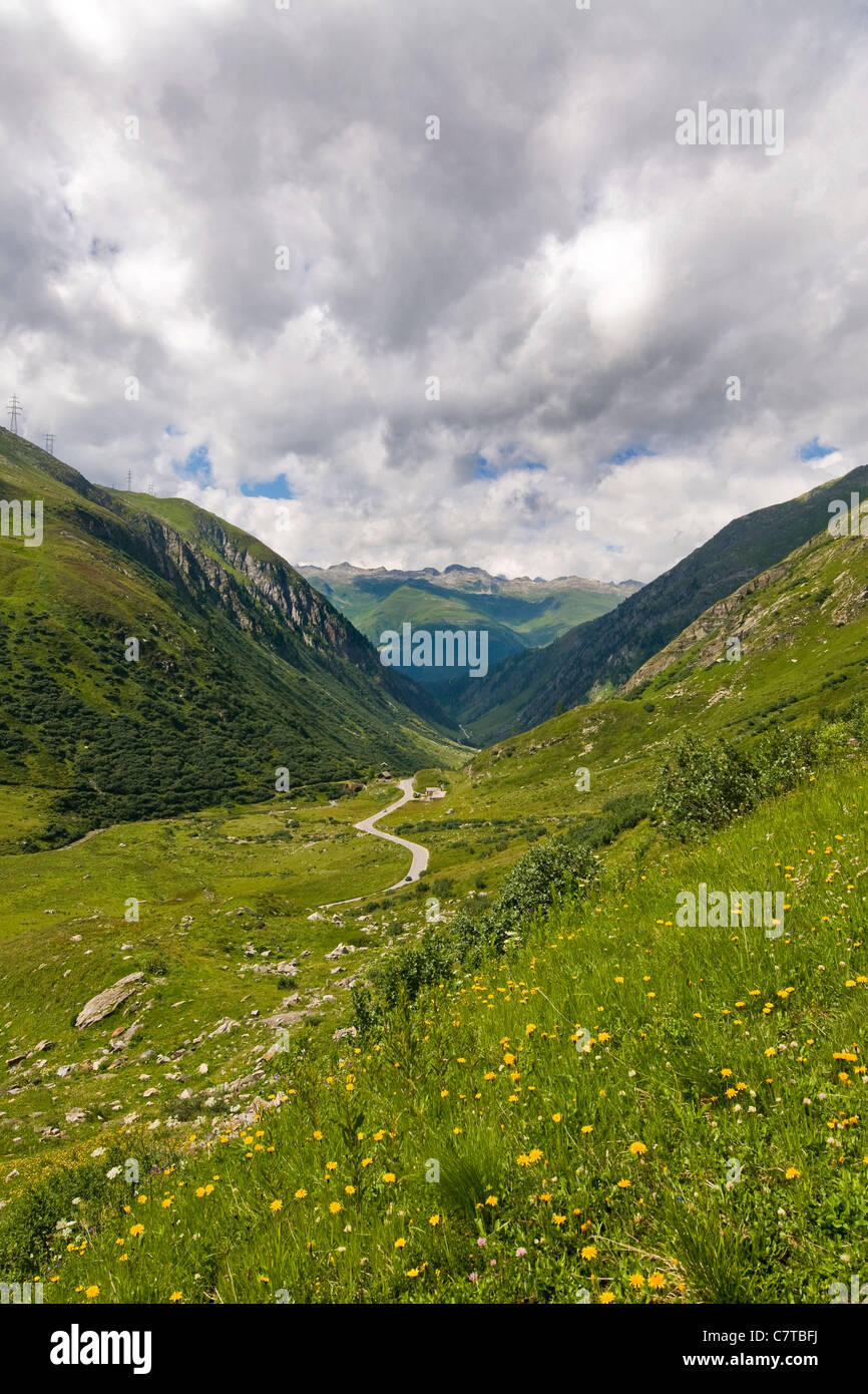 Switzerland, Canton Valais,Nufenen pass, Mountain Stock Photo