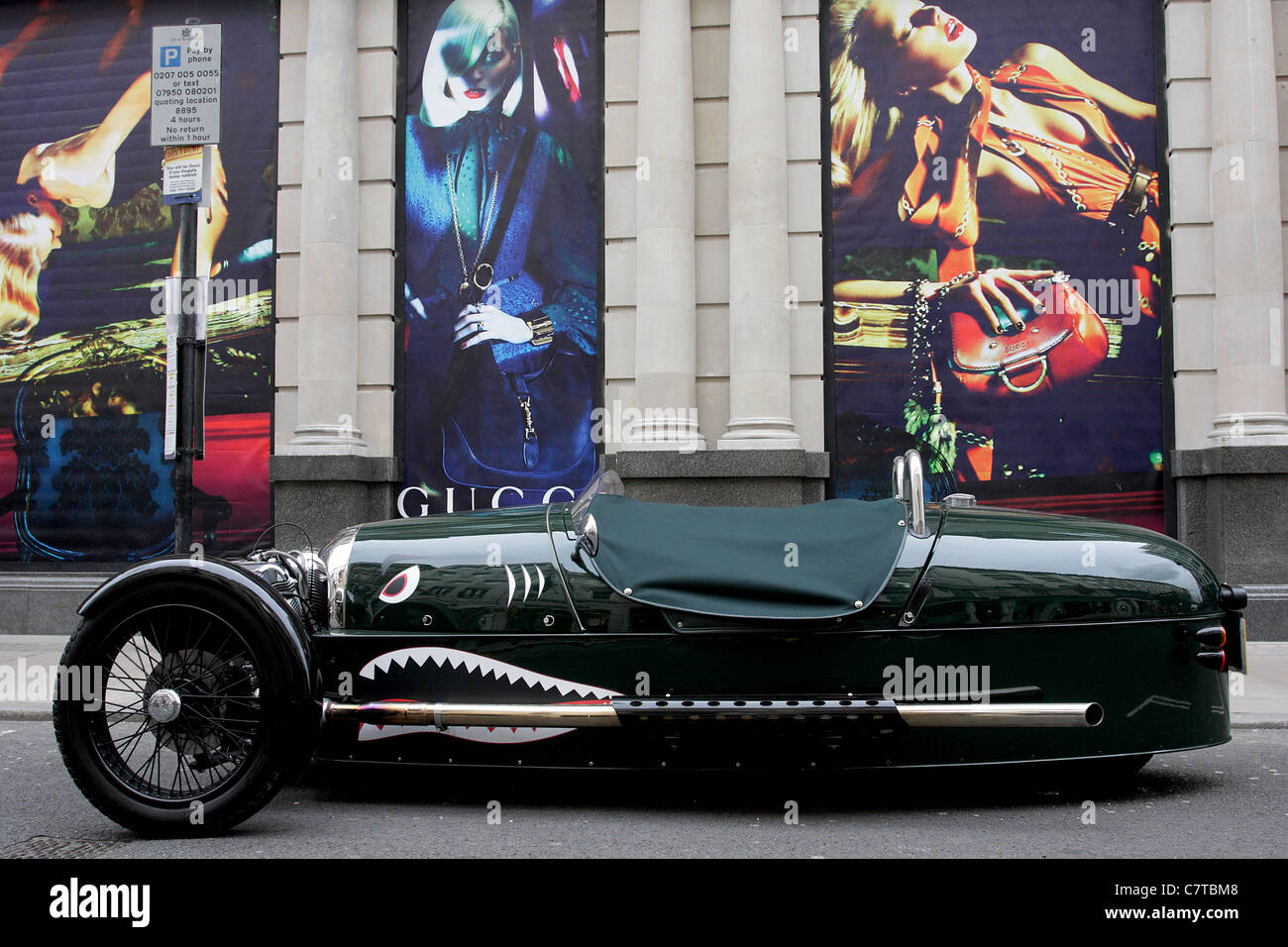 The Morgan 3 Superdry motor vehicle, seen here parked up in New Bond St,  London Stock Photo - Alamy