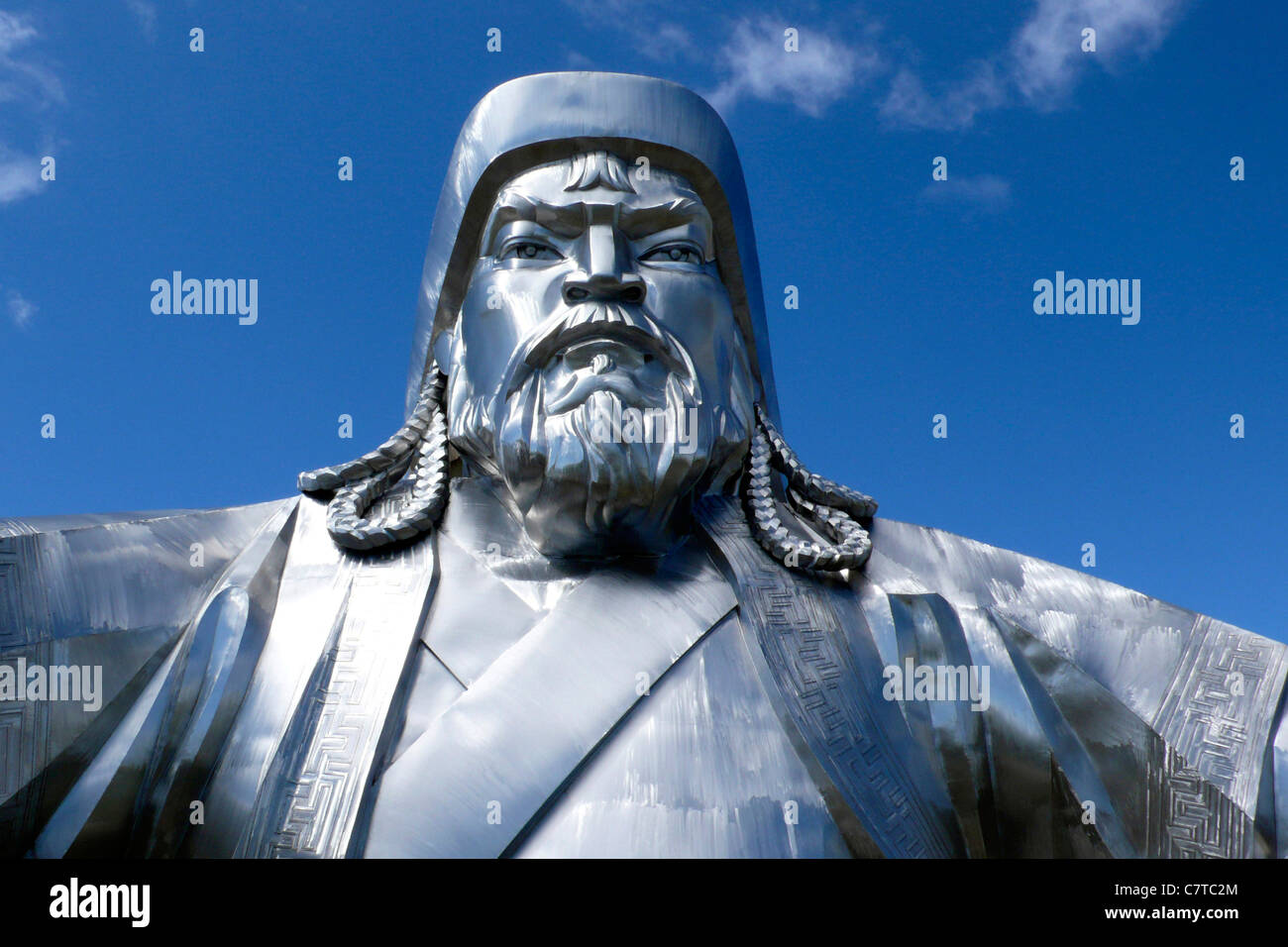 Mongolia, Ulaan Baatar, Genghis Khan statue Stock Photo