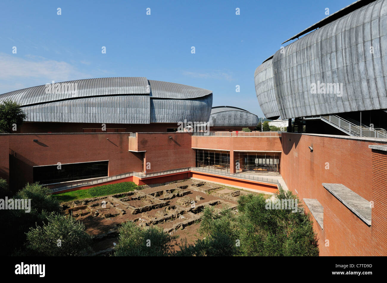 Rome. Italy. Auditorium, Parco della Musica, designed by Renzo Piano & the  remains of an ancient roman villa Stock Photo - Alamy